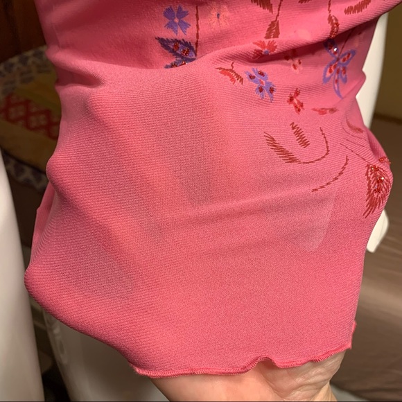 Y2K Sassy Sheer Floral Too with Lettuce Trim - Picture 5 of 7